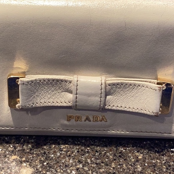 Prada long leather wallet with COA. Cream color. EUC - Picture 12 of 14